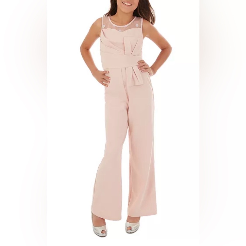 BCX Big Girls Polka-Dot Illusion Jumpsuit Size 12 (Girl)